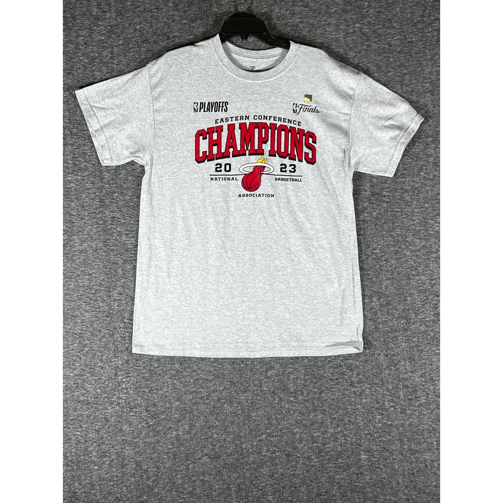 Fanatics Miami Heat 2023 Eastern Conference Champions NBA T-Shirt Mens L Gray